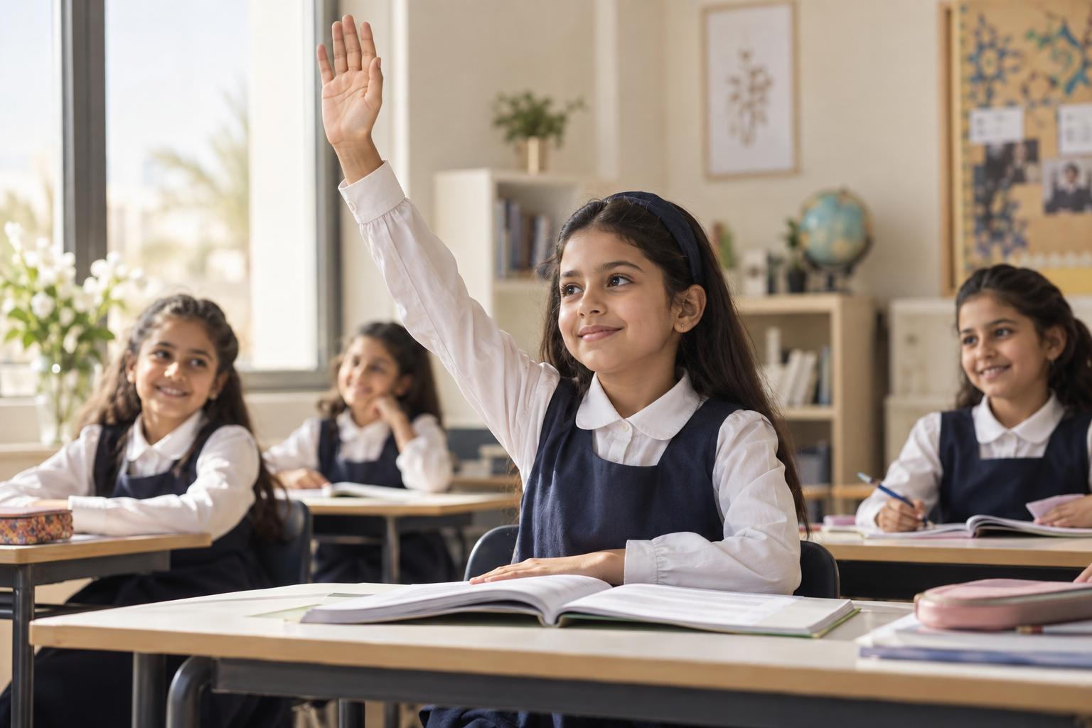 صورة توضيحية لطالبات المرحلة الابتدائية